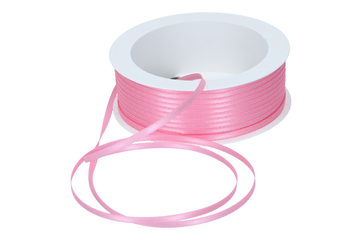 Doppelsatin Band 3mm, 50m, rosa