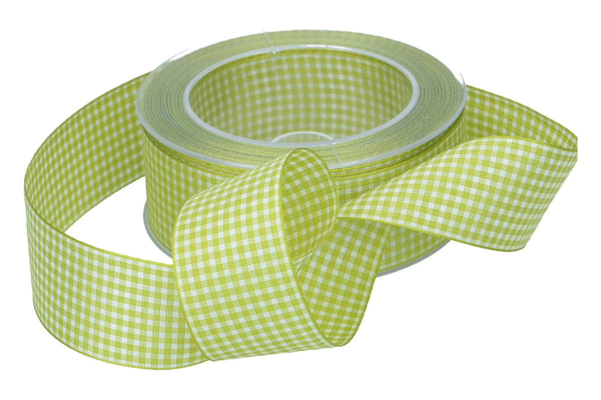 Band Vichy 40mm, 50m, limone