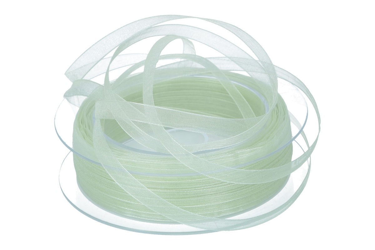 Beauty Organdy Band 7mm, 50m lindgrün