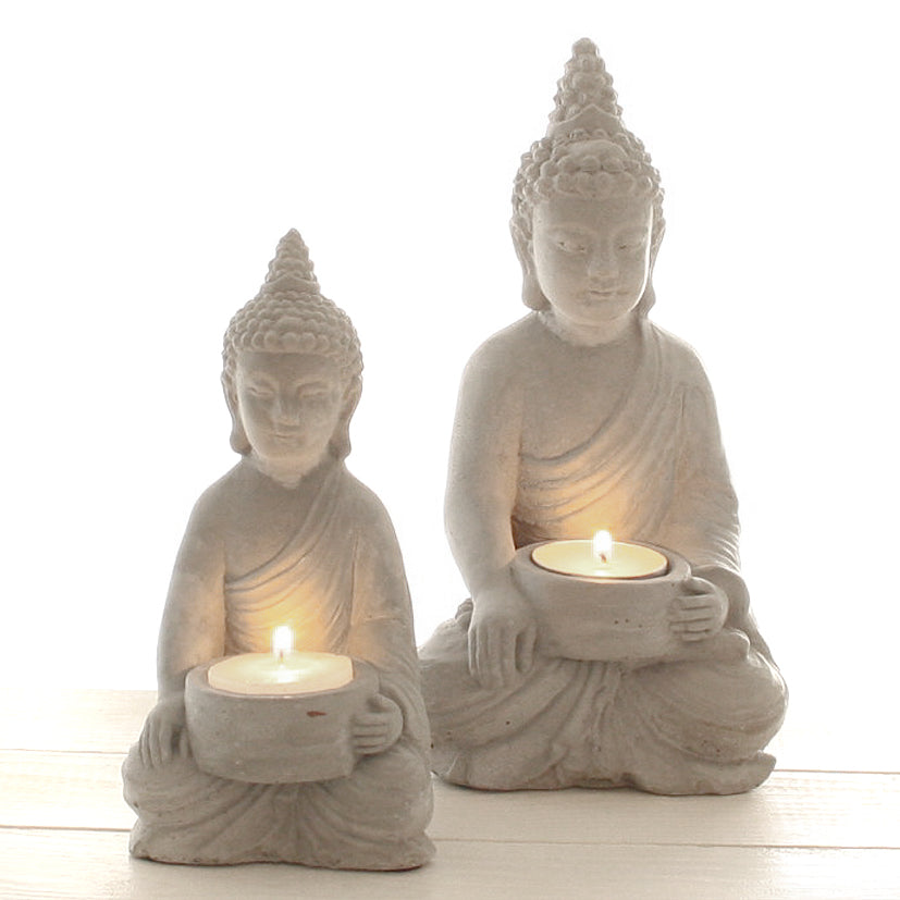 Teelichthalter "Buddha", 11 x 11 x H21cm