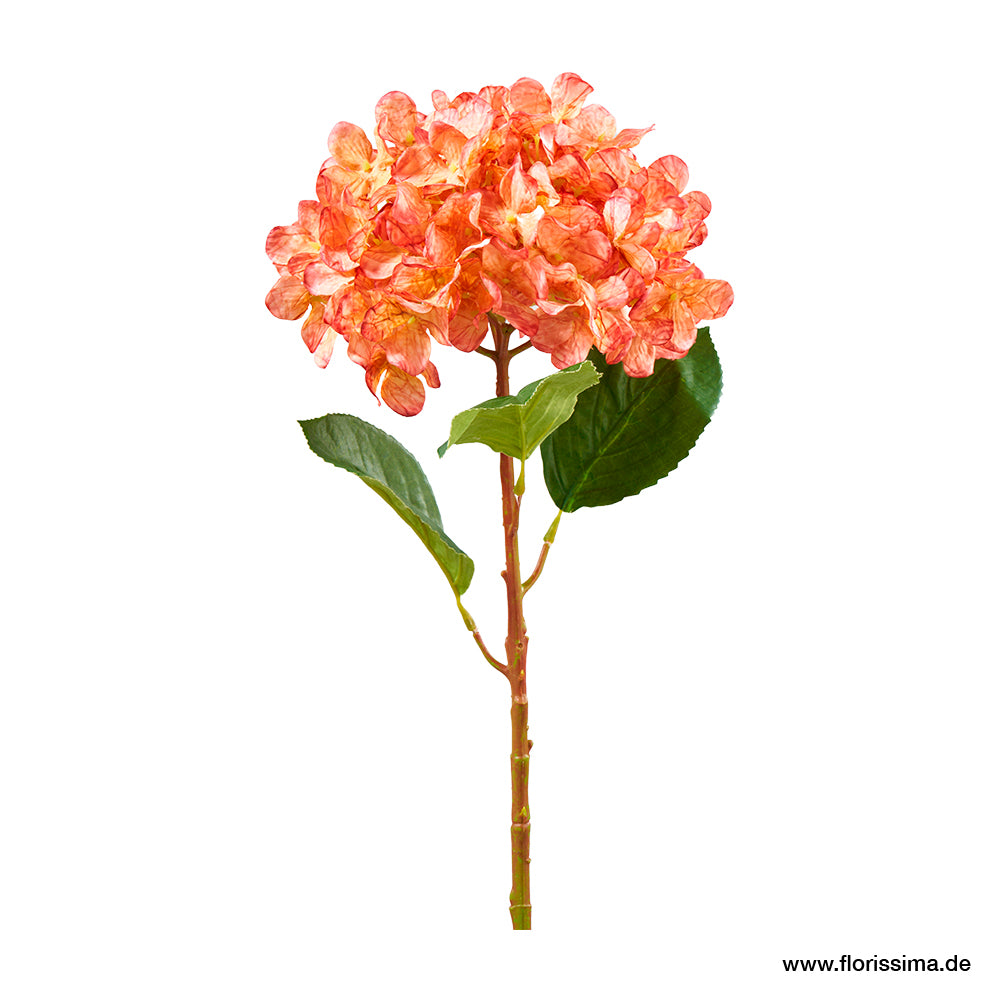 Hortensie mit Blätter L58cm, Ve. 1 Stk