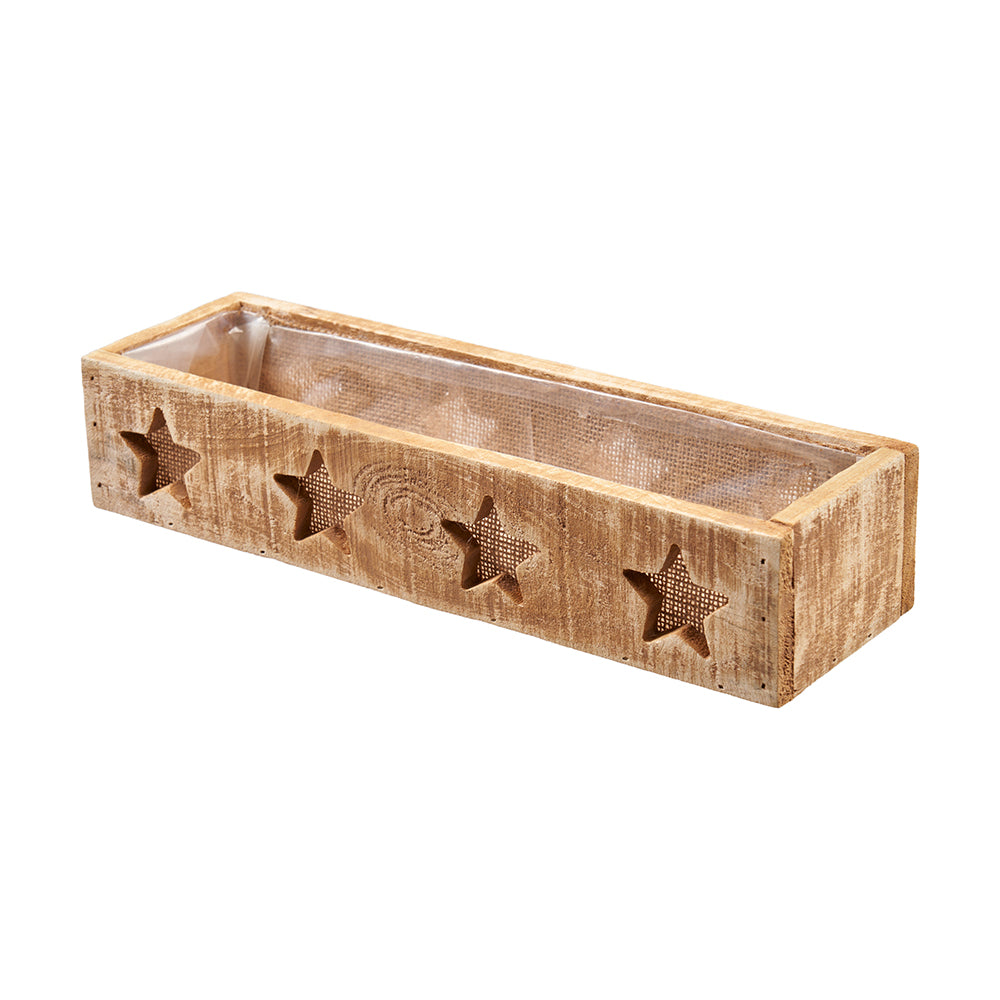 Box aus Holz mit Sternen, rechteckig
