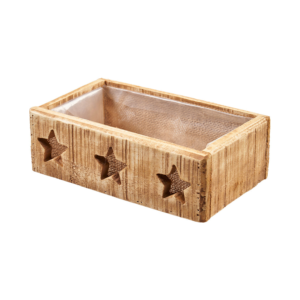 Box aus Holz mit Sternen, rechteckig
