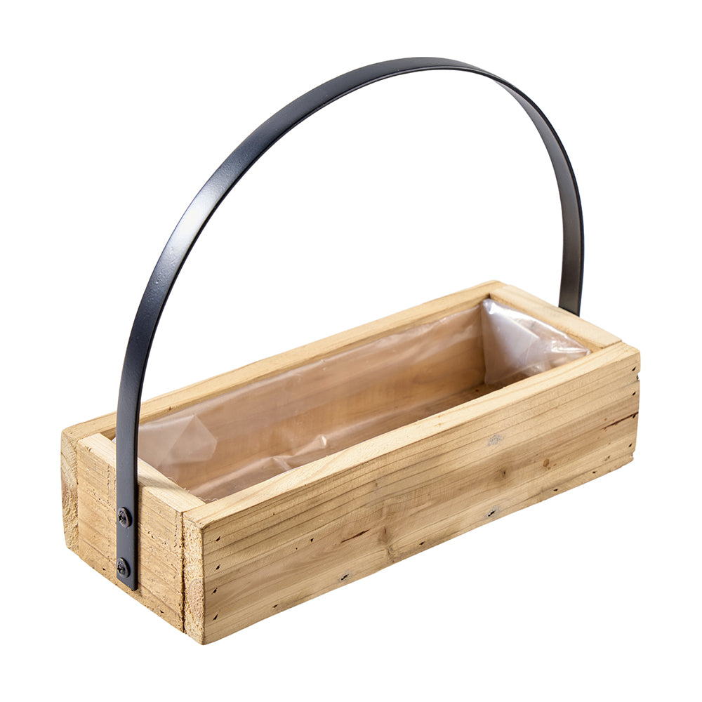 Holzbox mit Mettalbügel L30 x 12cm H25cm