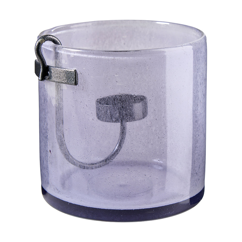 Teelichthalter D14cm H15,5cm, grau