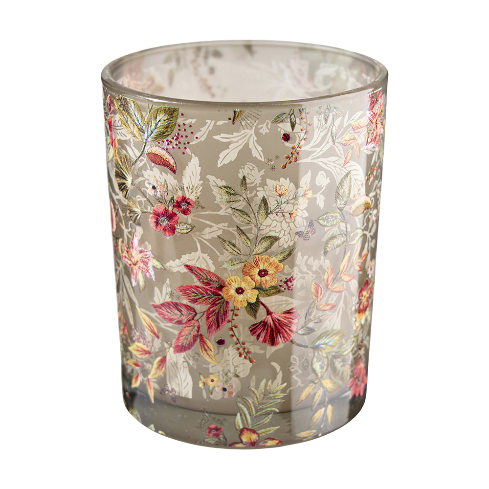 Teelichtglas Blüten D10cmH12,5cm, Ve.2St