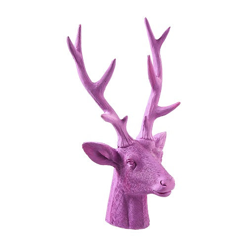 Hirschkopf H28cm, purple, Ve. 1 Stk