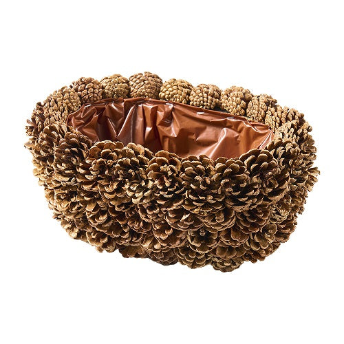 Schale aus Zapfen oval 34 x 23cm H12cm