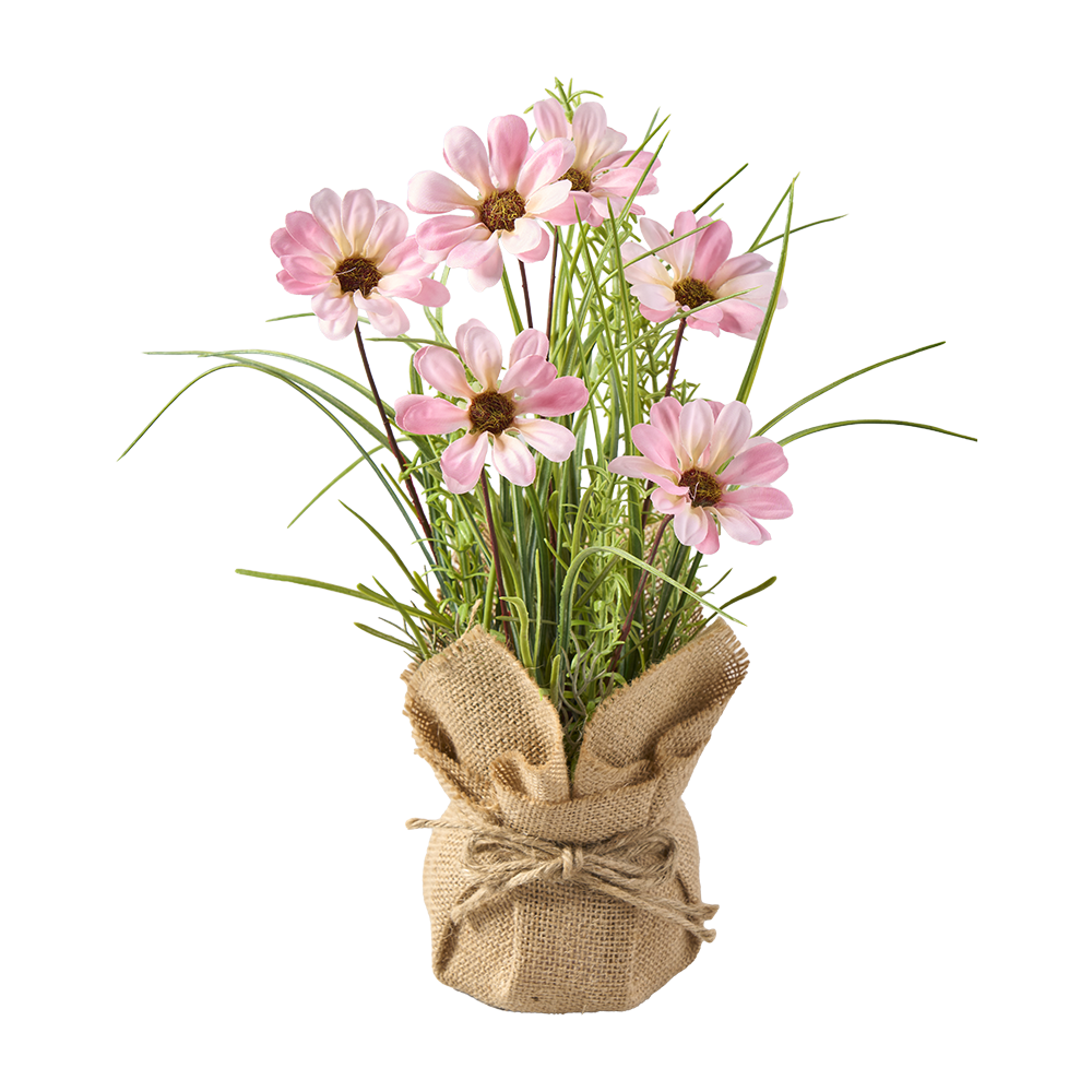 Blüten in Jutesack D10cm H36cm
