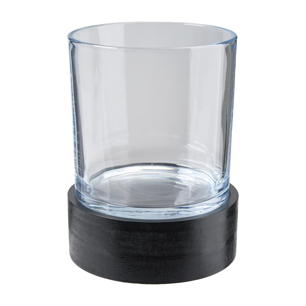 Holzbase mit Glas drehend D16,5 H6,5cm