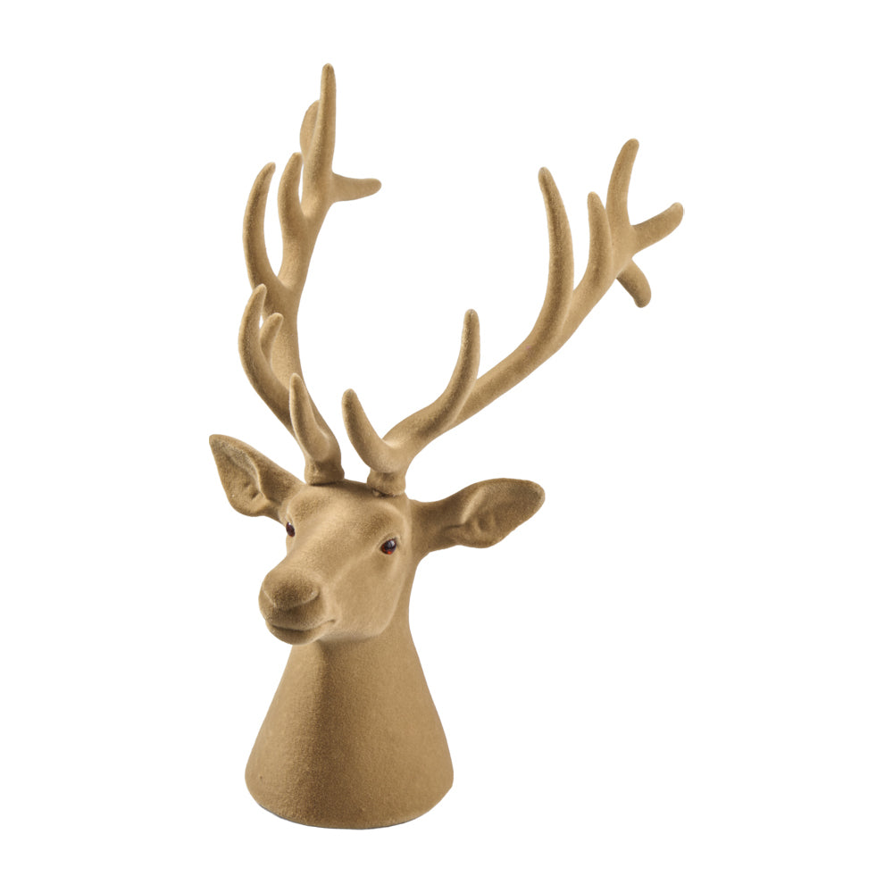 Rentierbüste beflockt 51,5cm, Ve. 1 Stk
