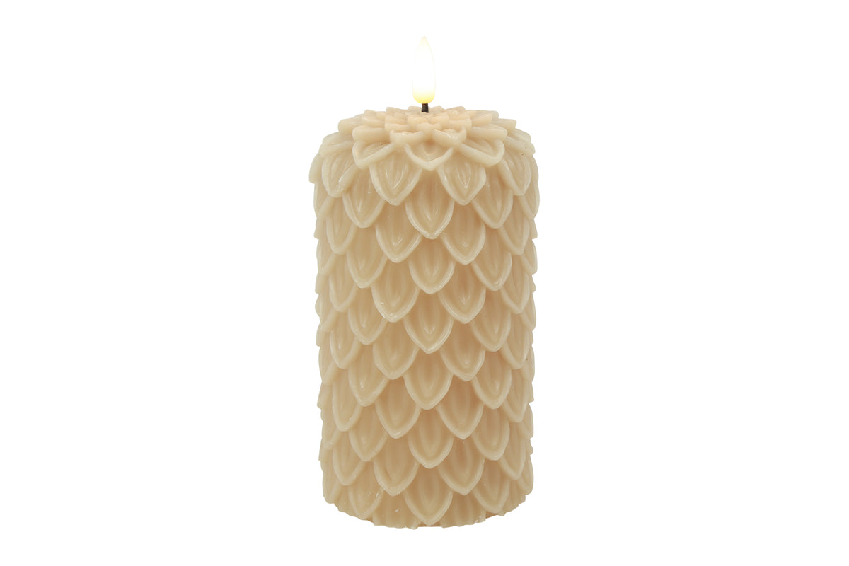 LED Kerze Tannenzapfen, D8,5cm H15cm