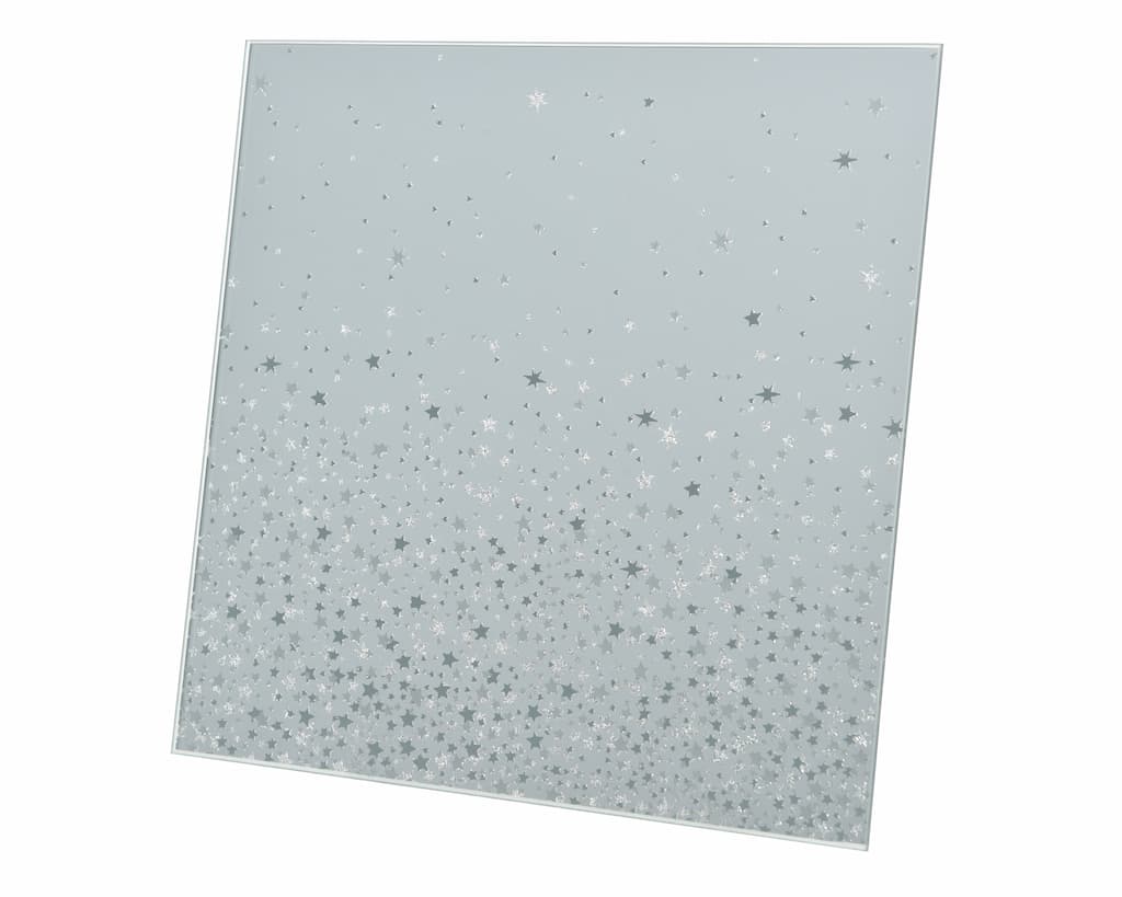 Spiegel/ Untersetzer mit Glitzersternern