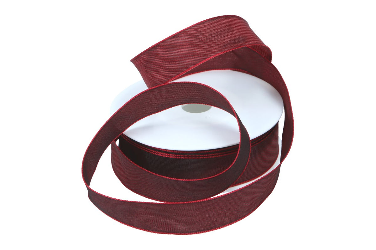 Formb. Drahtkantenband 25mm, dunkel rot