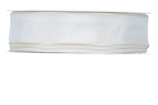 Formb. Drahtkantenband 25mm, 25m, creme