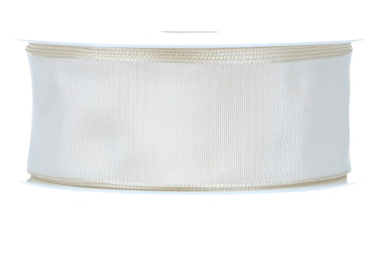 Formb. Drahtkantenband 40mm, 25m, creme