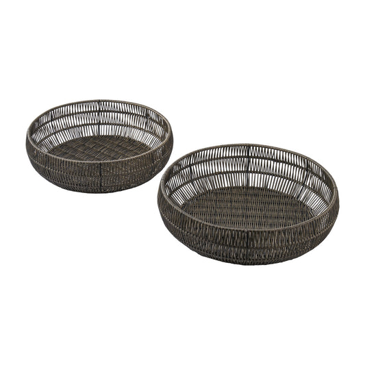 Tablett rund geflochten klein D39 H11cm