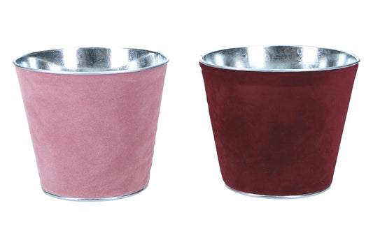 Zink Topf mit Samt Ø11,5cm Höhe 10cm