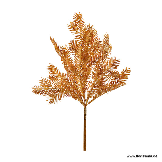 Farnblatt Busch mit Gold-Glitter, L30cm
