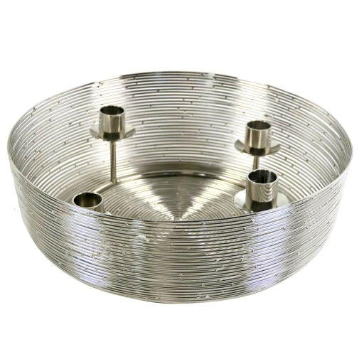 Kranz mit Kerzehalter, vernickelt