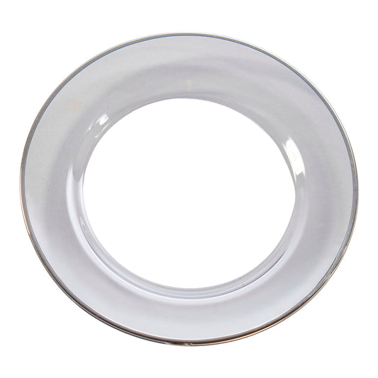 Glasteller mit Silberrand, D33 H2cm
