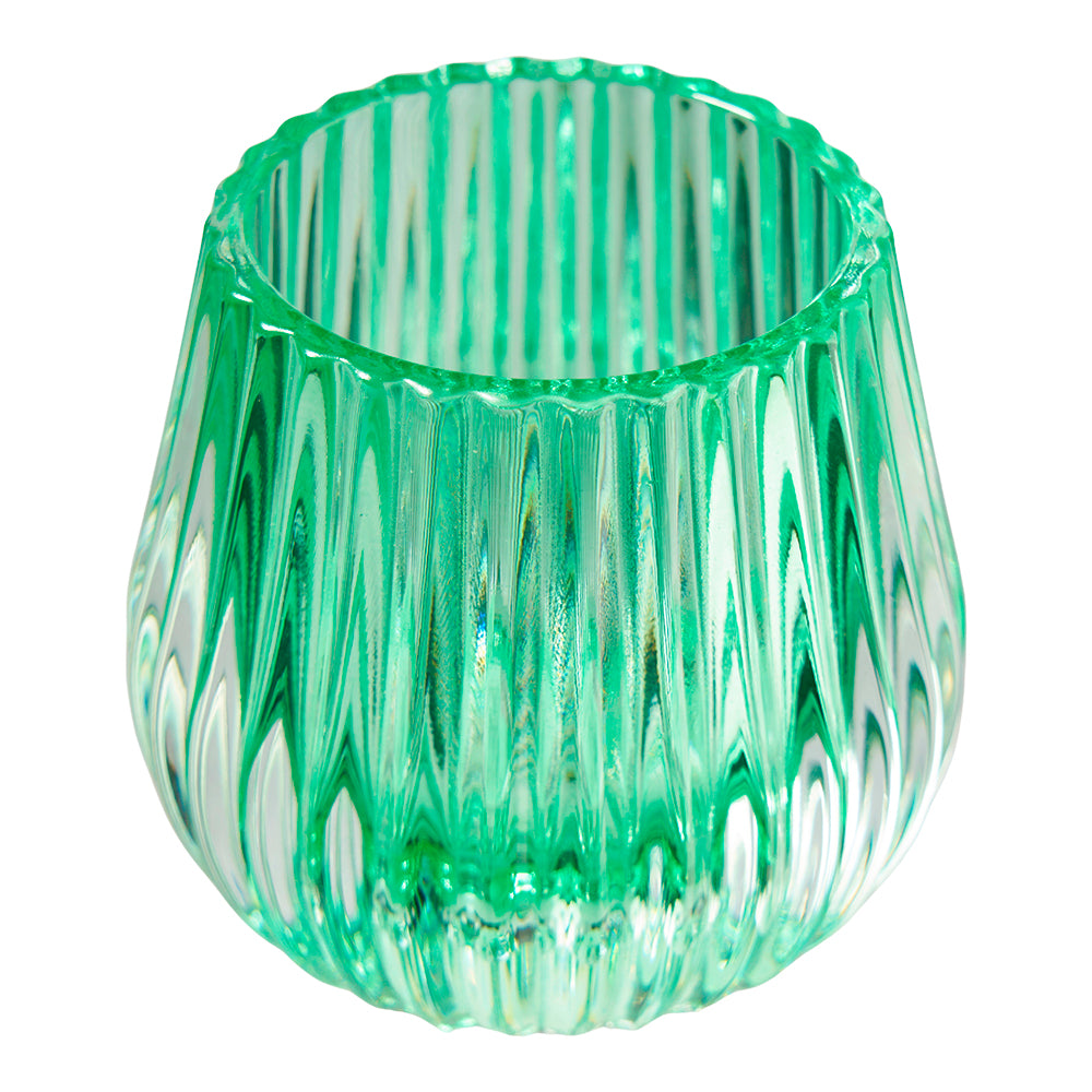 Teelichtglas, grün, D8,5 H7,5cm, Ve. 1St