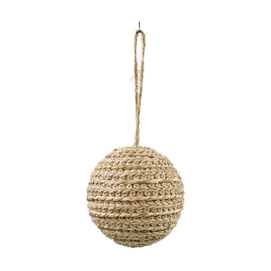 Weihnachtsbaumkugel aus Jute D10cm