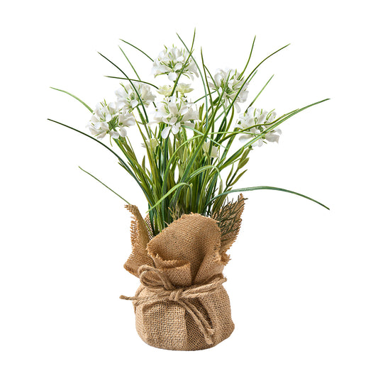 Blume in Jutesack D10 H33cm, Ve. 1 Stk