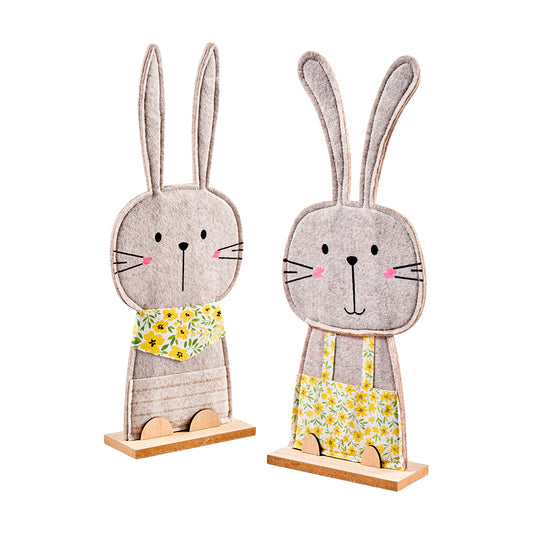 Hase aus Filz auf Stand 15 x 38cm