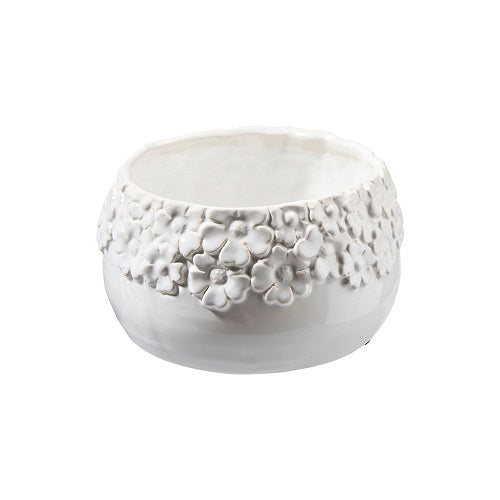 Schale mit Blumenrand D15cm H8,5cm
