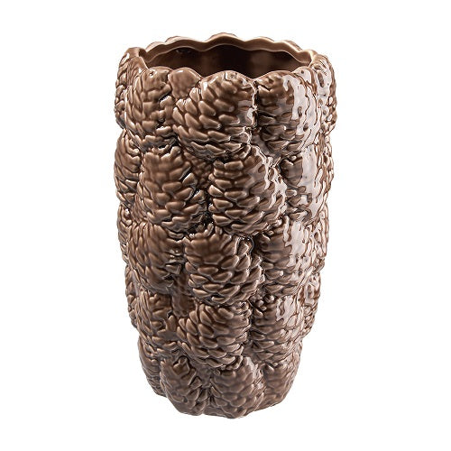 Vase mit Zapfenmuster D12,9cm H21,9cm