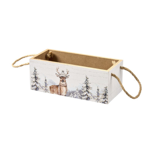 Holzbox mit Griffen aus Jute 7x18cm