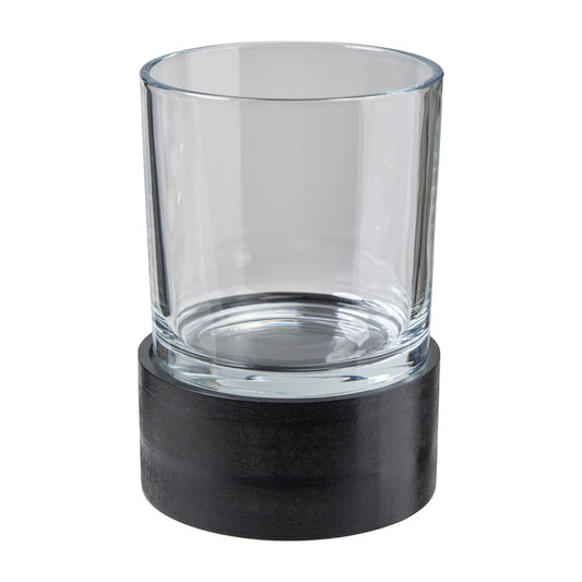 Holzbase drehend mit Glas D12,5 H6,5cm