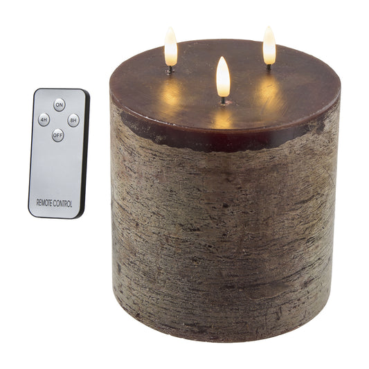 3 Docht Echtwachskerze LED, Ve. 1 Stk