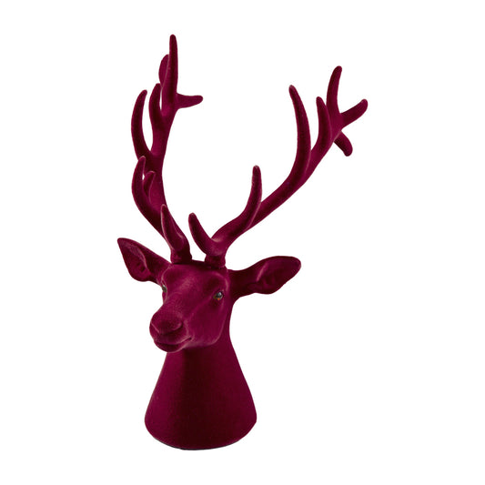 Rentierbüste beflockt H51,5cm, Ve. 1 Stk