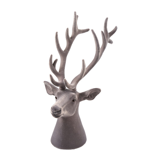 Rentierbüste beflockt H51,5cm, Ve. 1 Stk