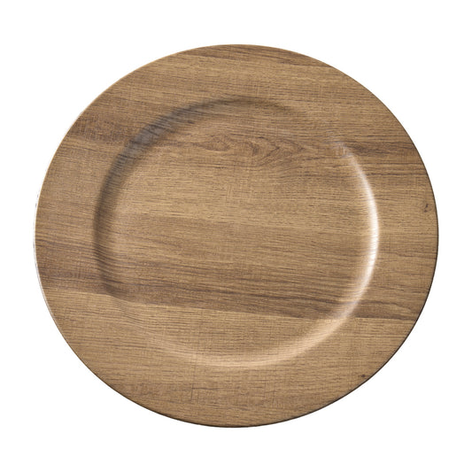 Teller in Holzoptik D33cm H2cm