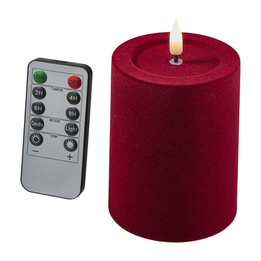 LED Kerze velvet D7,5cm H10cm, Ve. 1 Stk
