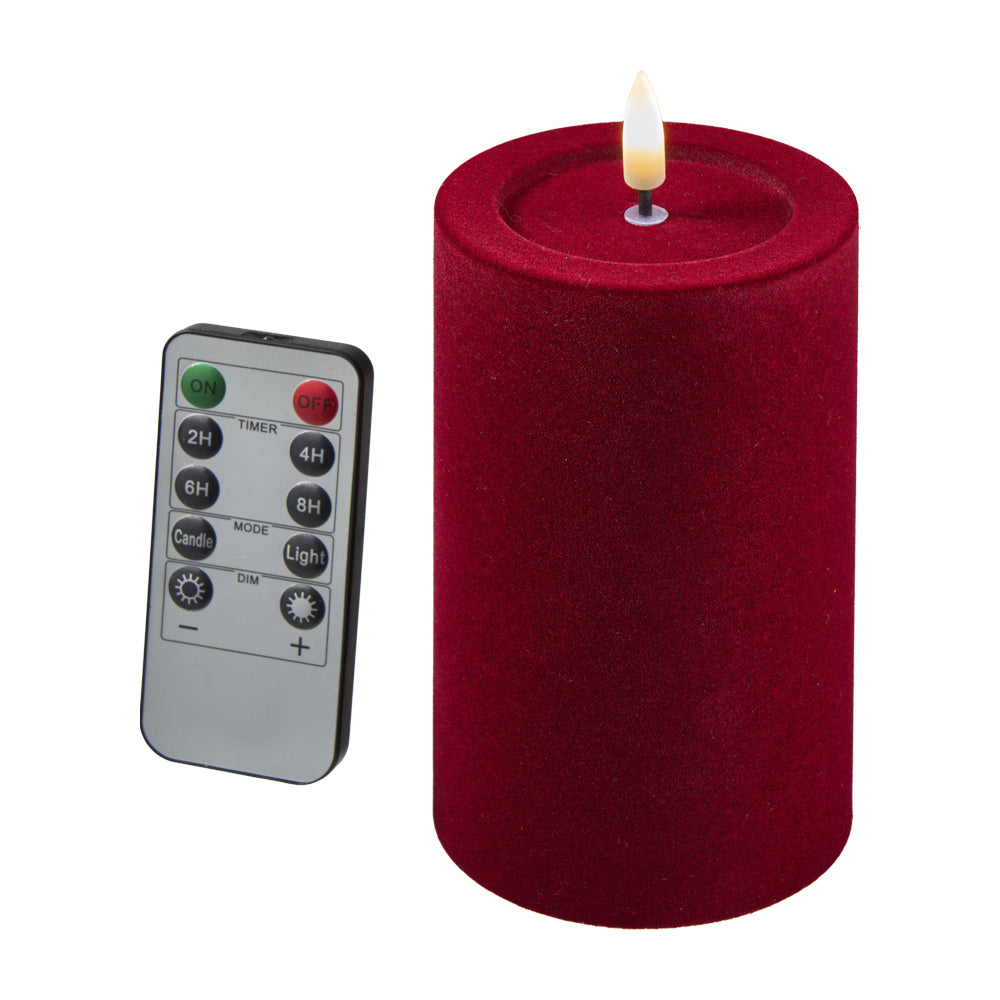 LED Kerze velvet D7,5 H12,5cm, Ve. 1 Stk