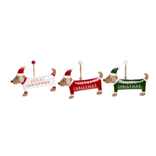 Hänge Hund "Frohe Weihnachten"