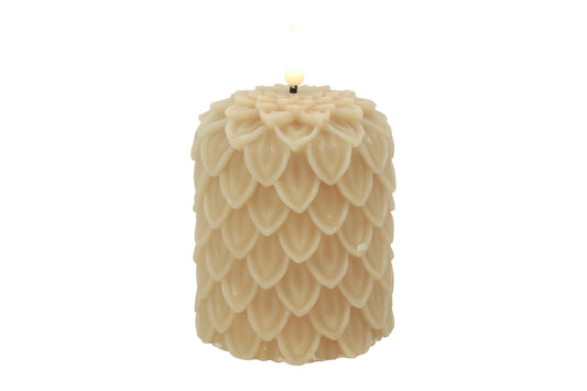 LED Kerze Tannenzapfen D8,5cm  H10cm