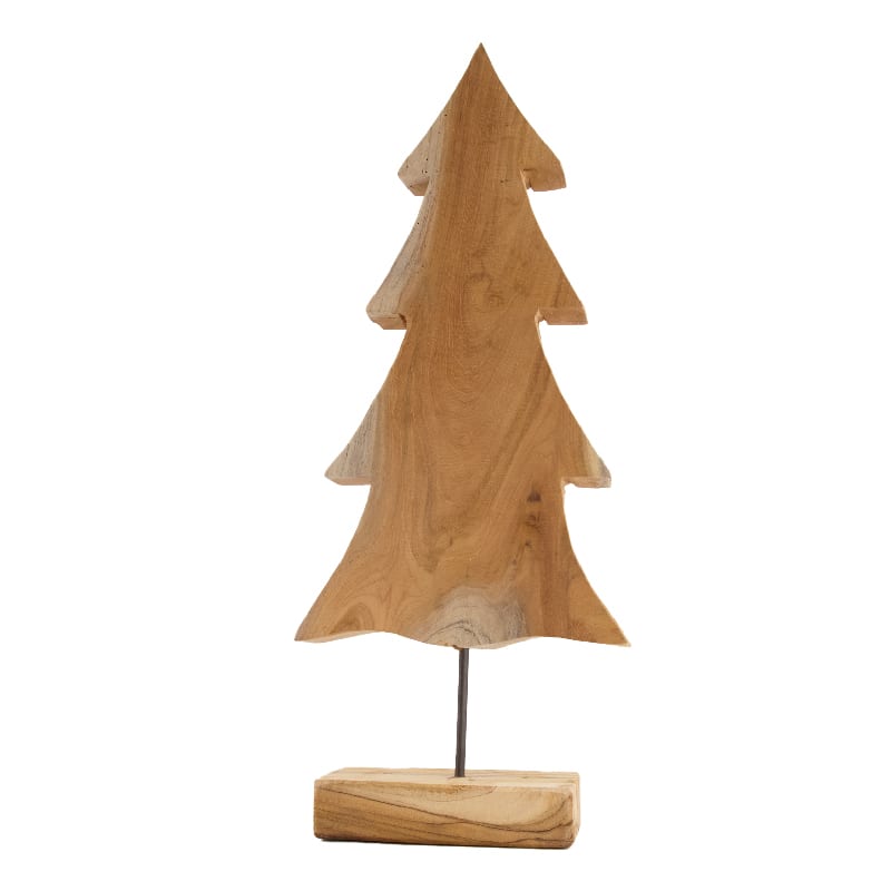 Tannenbaum aus Teakholz 15 x 10 x 58cm