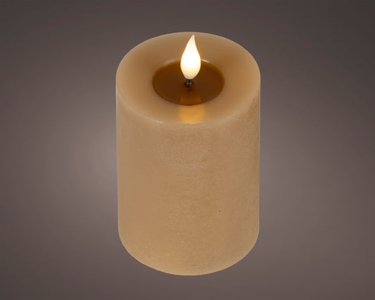 LED Kerze aus Wachs D7,5cm H13,5cm