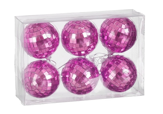 Spiegelkugel D6cm, fuchsie, Ve. 6 Stk