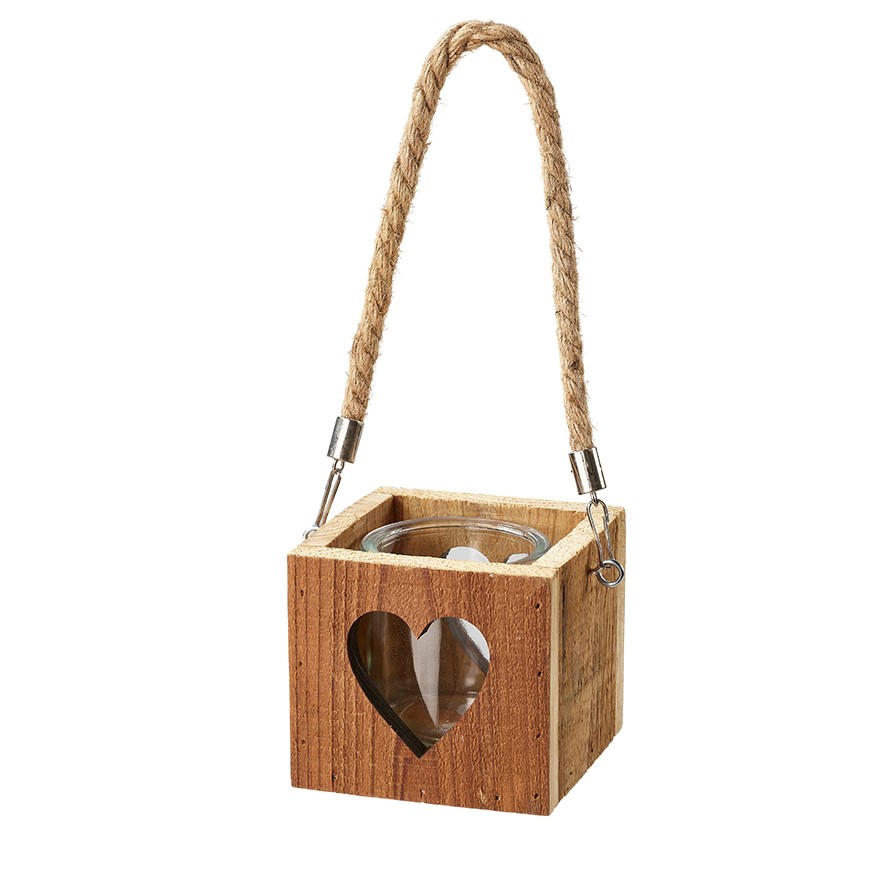 Windlicht Holzbox zum hängen mit Herz (#131151000)