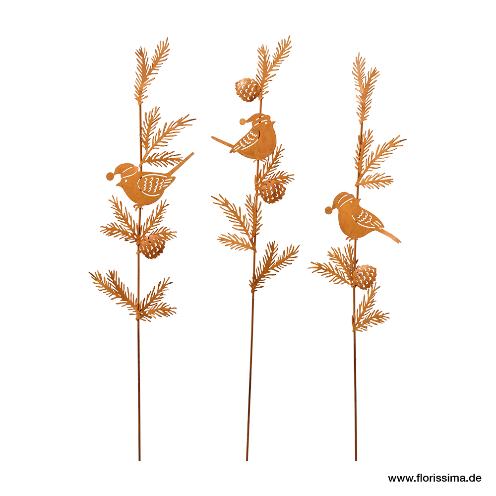Pick Vogel mit Blätter 9/41cm, Ve. 6 Stk (#153752000)