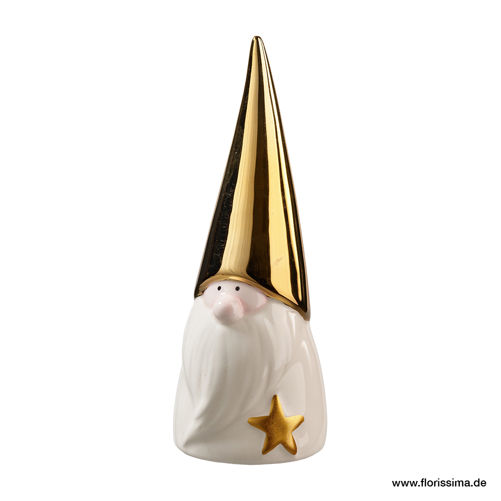 Santa aus Porzellan mit goldene Mütze (#140696000)