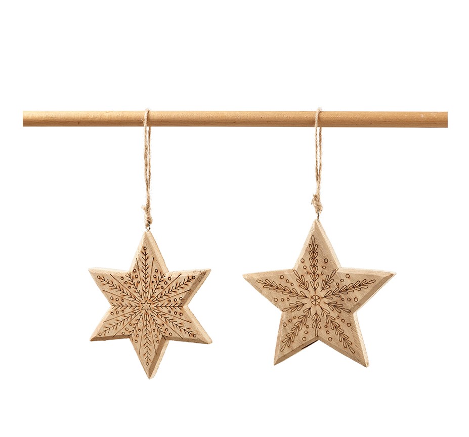 Stern zum Hängen aus Holz 11,5 x 1,5cm (#131690000)
