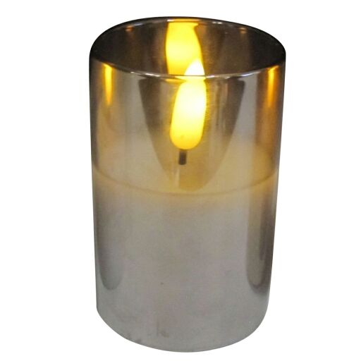 LED Kerze im Glas mit Timer D7,5 H10cm (#100463023)